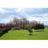 橋を渡ると勝山神社へ、春は桜が見事です