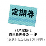 バス定期代自己負担金の一部補助