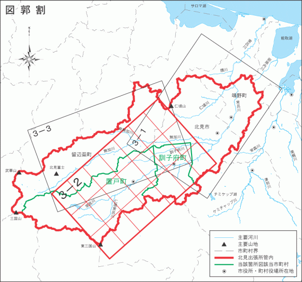 網走土木現業所管内 土砂災害危険箇所図